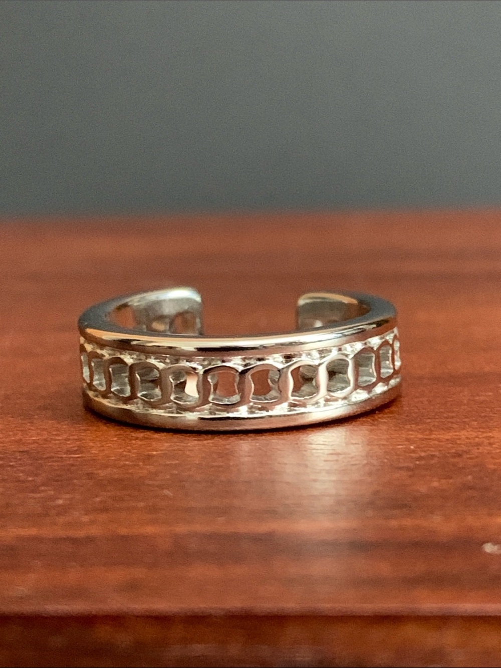 NWT silver tone cut out ring size 8.5